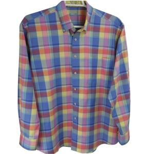 Alan Flusser Spring Pastel Plaid Button Down Shirt
